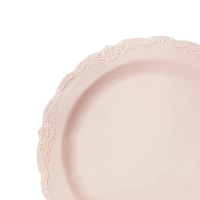 pink disposable plastic dinner plates