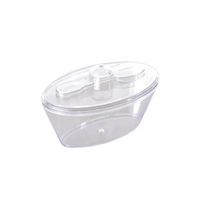 4 oz. Clear Oval Plastic Mini Cup with Lid and Spoon